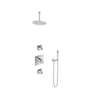 Hotbath Get Together IBS2 Regendoucheset inbouw - 15cm plafondarm - 25cm ronde hoofddouche - staafhanddouche - chroom