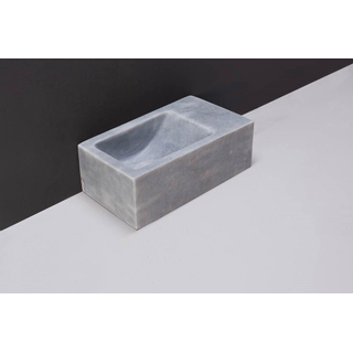 Forzalaqua Venetia Xs fonteinbak 29x16x10cm wasbak Links 1 kraangat rechts Natuursteen Cloudy marmer gezoet