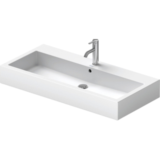 Duravit Vero wastafel 100x47cm met kraangat en overloop met wondergliss wit