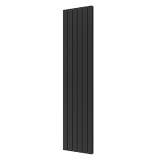 Plieger Cavallino Retto designradiator verticaal dubbel middenaansluiting 2000x450mm 1287W zwart grafiet (black graphite)