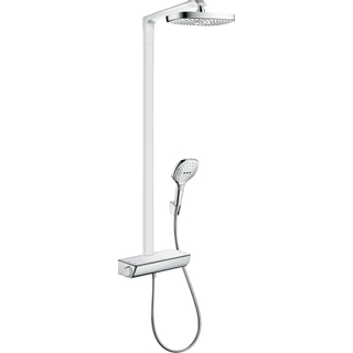 Hansgrohe Raindance Select E 300 2jet showerpipe EcoSmart: met Ecostat Select douchekraan thermostatisch met Raind. Select E 120 3jet handdouche en hoofddouche 2jet chroom