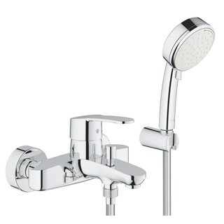 GROHE Eurostyle Cosmopolitan badkraan met omstel en koppelingen met doucheset chroom/wit