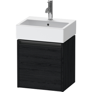 Duravit Ketho 2 wastafelonderbouwkast met 1 deur 43.4x33.8x44cm links, met greep antraciet eiken zwart mat