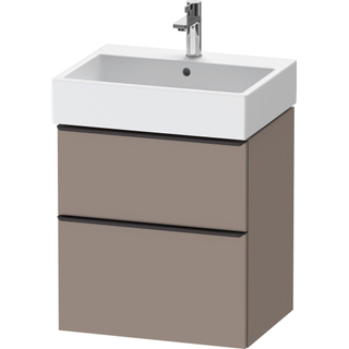 Duravit D-Neo wastafelonderkast 58.4x62.5x44.2cm 2 lades Basalt Mat