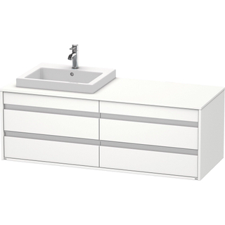 Duravit Ketho Wastafelonderkast 140x55.1x49.6cm Standaard greep met softclose spaanplaat wit Mat