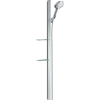 Hansgrohe Raindance Select S Unica`E glijstangset m. Raindance Select S 120 3jet handdouche met zeepschaal 150cm m. Isiflex`B doucheslang 160cm chroom