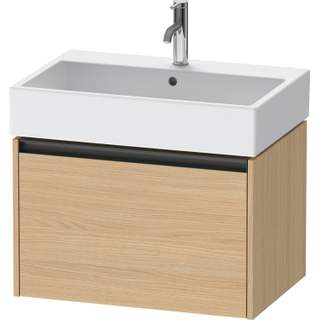 Duravit Ketho 2 wastafelonderbouwkast met 1 lade 68.4x46x44cm met greep antraciet natuur eiken mat