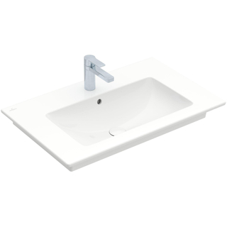 Villeroy en Boch Venticello meubelwastafel met 1 kraangat doorgestoken 80x50cm (geschikt voor 3 kraangaten) met overloop wit