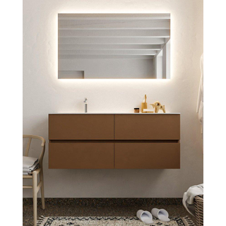 MONDIAZ VICA Badkamermeubelset - 120cm - 4 lades - wasbak Cloud links - 1 kraangat - solid surface rust