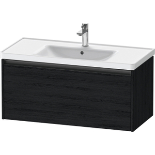 Duravit Ketho 2 wastafelonderbouwkast met 1 lade 98.4x45.5x44cm met greep antraciet eiken zwart mat