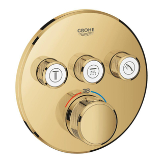 GROHE Grohtherm SmartControl inbouwkraan thermostatisch met omstel voor 3 functies rond cool sunrise