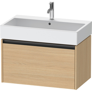 Duravit Ketho 2 wastafelonderbouwkast met 1 lade 78.4x46x44cm met greep antraciet natuur eiken mat