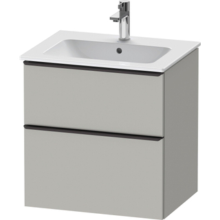 Duravit D-Neo wastafelonderkast 61x62.5x46.2cm 2 lades Betongrijs Mat