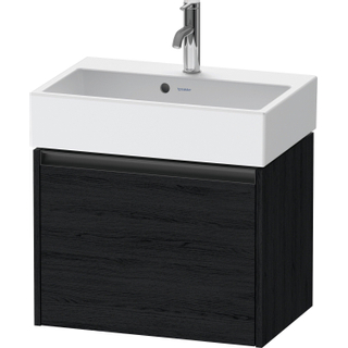 Duravit Ketho 2 wastafelonderbouwkast met 1 lade 58.4x39x44cm met greep antraciet eiken zwart mat