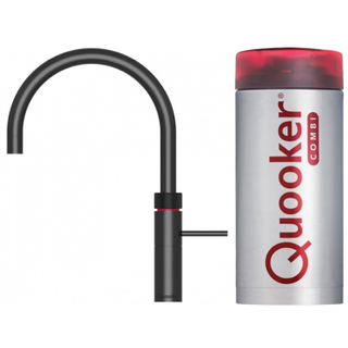 Quooker NL Fusion round kokendwaterkraan opbouw uitloop draaibaar met Combi+ reservoir Zwart