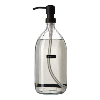 Wellmark Handzeep helder glas zwarte pomp 1000ml tekst SOAP