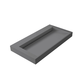 Thebalux Type Glacier wastafel 80x46x8cm 0 kraangaten 1 wasbak Rechthoek solid surface antraciet mat