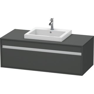 Duravit Ketho Wastafelonderkast 120x55.5x42.6cm 1 lade Standaard greep met softclose spaanplaat Grafiet Mat