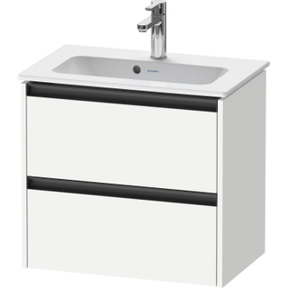 Duravit Ketho 2 wastafelonderbouwkast met 2 laden 61x39x54.9cm met grepen antraciet wit mat