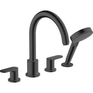 Hansgrohe Vernis Blend afdekset badkraan 211mm 4-gats mat zwart