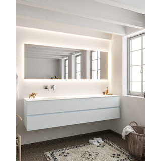 MONDIAZ VICA Badkamermeubelset - 200cm - 4 lades - wasbak Cloud links - 0 kraangaten - solid surface clay