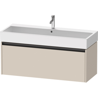 Duravit Ketho 2 wastafelonderbouwkast met 1 lade voor enkele wastafel 118.4x46x44cm met greep antraciet taupe supermat