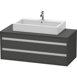 Duravit Ketho Wastafelonderkast 120x55.1x49.6cm Standaard greep met softclose spaanplaat Grafiet Mat