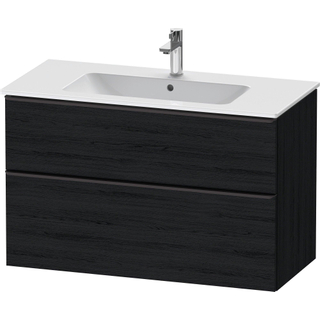 Duravit D-Neo wastafelonderkast 101x62.5x46.2cm 2 lades Eiken (zwart) Mat