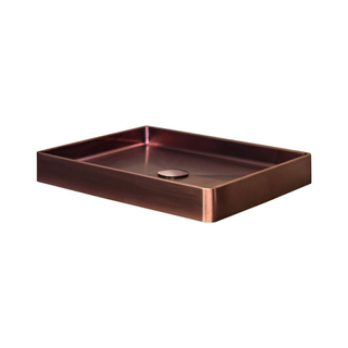 Qisani Vanity opbouwwastafel 47x32x8cm zonder kraangat met afvoerplug Copper