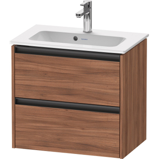 Duravit Ketho 2 wastafelonderbouwkast met 2 laden 61x39x54.9cm met grepen antraciet noten mat