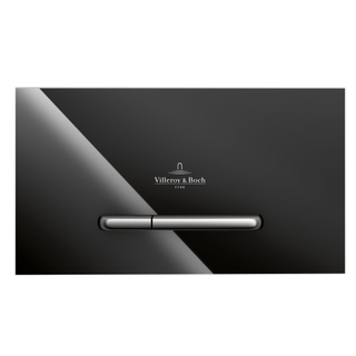 Villeroy & Boch Viconnect bedieningsplaat M300 DF frontbediend 25.3x14.5cm glas zwart/RVS