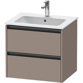 Duravit Ketho 2 wastafelonderbouwkast met 2 laden 61x48x55cm met grepen antraciet basalt mat