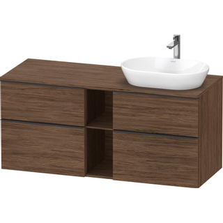 Duravit D-Neo wastafelonderkast 140x66.4x55cm 4 lades Noten (donker) Mat