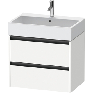 Duravit Ketho 2 wastafelonderbouwkast met 2 laden 68.4x46x54.9cm met grepen antraciet wit mat