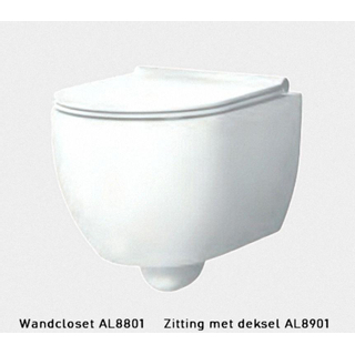 Xenz Gio wandcloset diepspoel Spoelrandloos 50.5x35cm zonder zitting Glans Wit