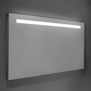 Saniclass Exclusive Line Clock spiegel 120x70cm met verlichting met klok aluminium