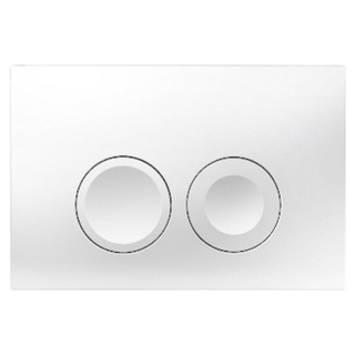 Saniclass bedieningplaat met dualflush frontbediening voor Geberit UP100 inbouwreservoir 24.6x16.4cm mat wit OUTLET