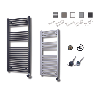 Sanicare Elektrische Design Radiator - 111.8 x 60 cm - 533 Watt - thermostaat chroom rechtsonder - chroom