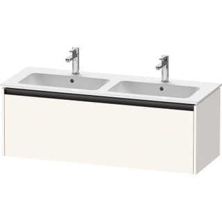 Duravit Ketho 2 wastafelonderbouwkast met 1 lade voor dubbele wastafel 128x48x44cm met greep antraciet wit supermat