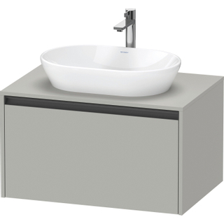 Duravit Ketho 2 wastafelonderbouwkast incl. consoleplaat met 1 lade 80x55x45.9cm met handgreep antraciet betongrijs mat