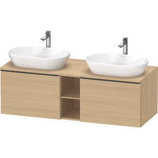 Duravit D-Neo badkamermeubelset 140x55cm 2 lades met 2 waskommen keramiek Natuur eiken Mat