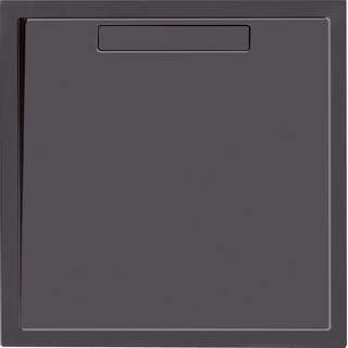 Villeroy en boch Squaro douchebak 90x90x1.8cm met afvoer en ondersteuning antraciet