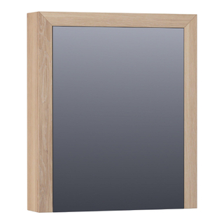 Saniclass Massief eiken spiegelkast 60x70x15cm met 1 linksdraaiende spiegeldeur Hout Smoked oak