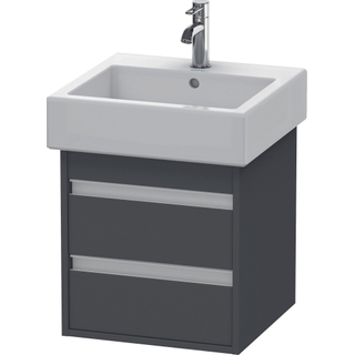 Duravit Ketho Wastafelonderkast 45x44x48cm Standaard greep met softclose spaanplaat Grafiet Mat