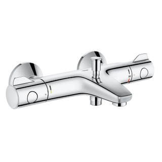 GROHE Grohtherm 800 badkraan thermostatisch met omstel en koppelingen EcoJoy en volumegreep met ecobutton chroom