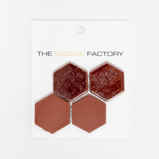 SAMPLE The Mosaic Factory Valencia mozaïektegel 4.3x4.9x0.5cm hexagon burgundy mat en glans voor wand en vloer en voor binnen en buiten vorstbestendig