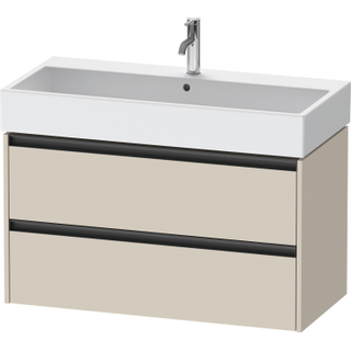 Duravit Ketho 2 wastafelonderbouwkast met 2 laden 98.4x46x54.9cm met grepen antraciet taupe supermat