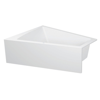 Duravit Paiova bad acryl afgeschuind 170x130x46cm links met aangevormd paneel en frame wit