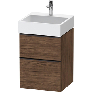 Duravit D-Neo wastafelonderkast 48.4x62.5x44.2cm 2 lades Noten (donker) Mat