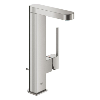 GROHE Plus waterbesparende wastafelkraan l-size m. uittrekbare uitloop met waste supersteel